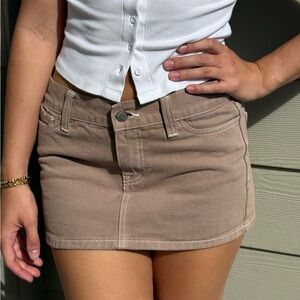 Brandy Melville Light Brown Denim Mini Skirt